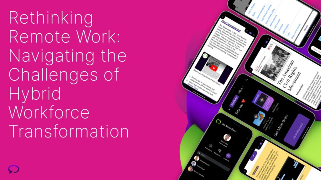 The image is a poster with the title of the post. Right to the text you see iPhones with Get More Brain open. The background of the image is pink.