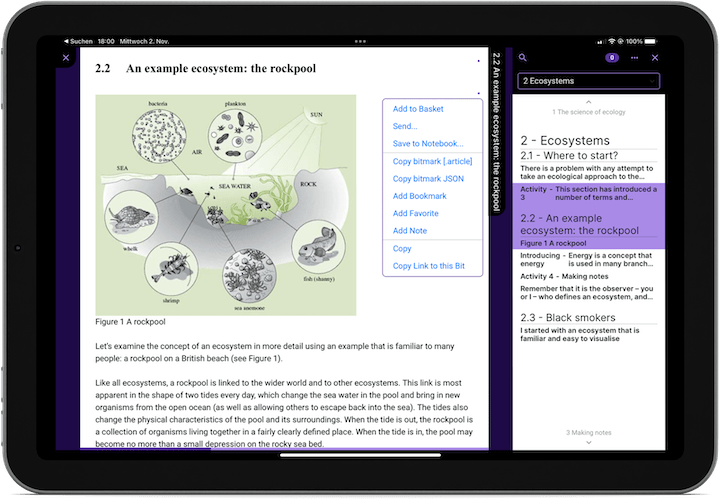 the image shows a tablet-mockup of Get More Brain: share content bit by bit