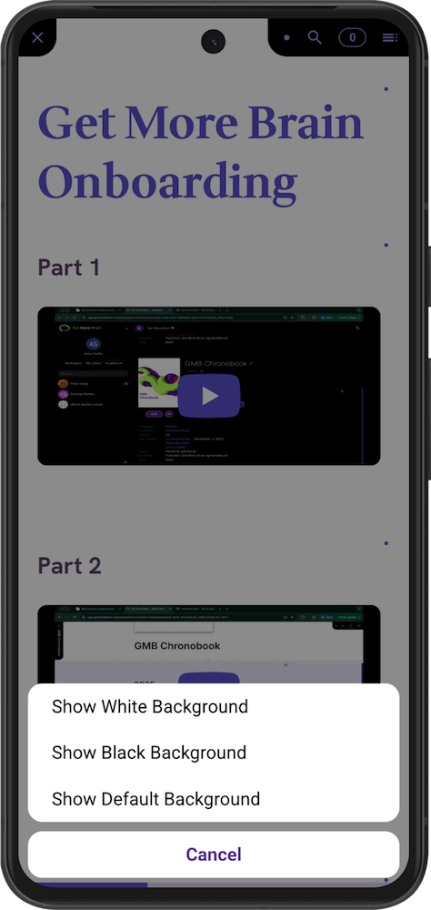 GMB Look Smartphone Reader, Library GMB