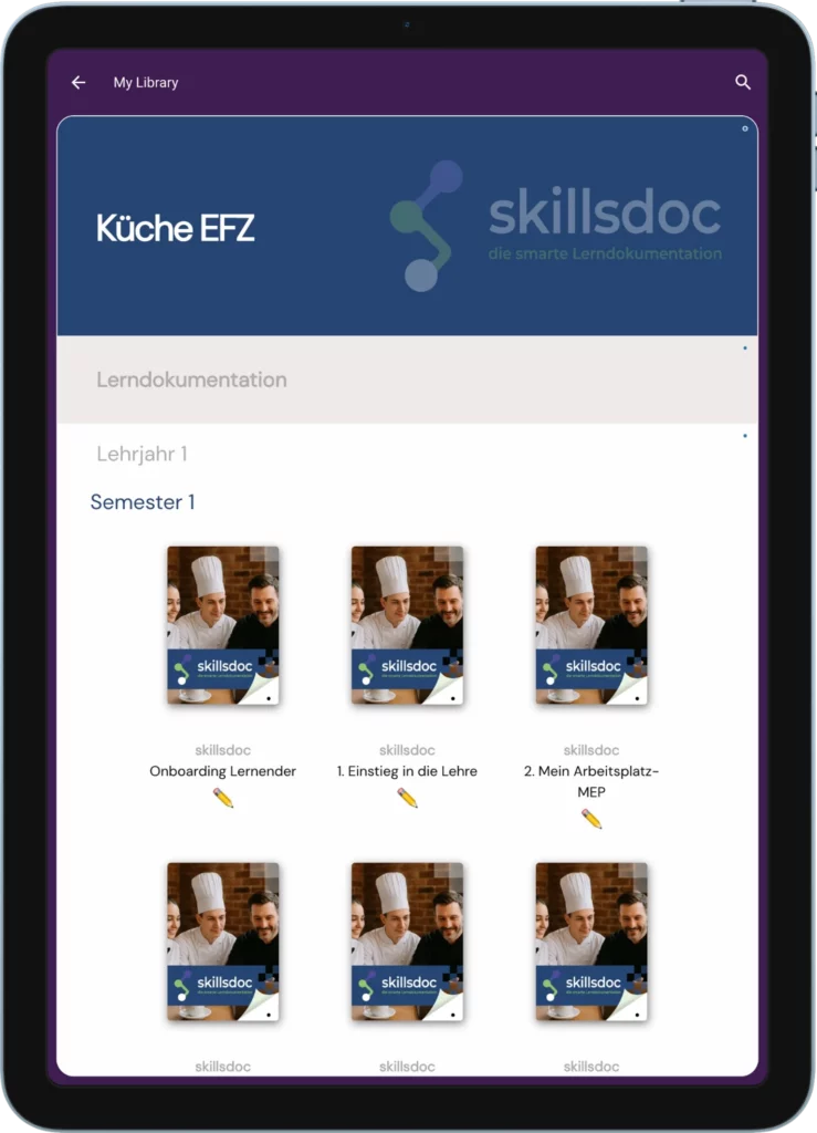 Biblioteca Skillsdoc en un Tablet